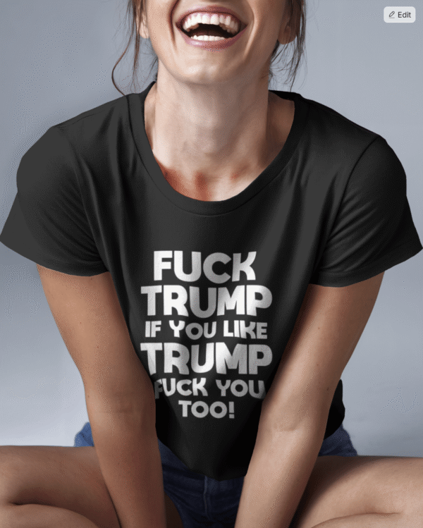 Koszulka - Fuck Trump - czarna - obrazek 3
